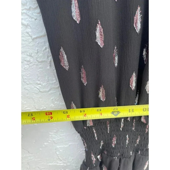 Parker Shelli Womens Long-Sleeve Ruffled Silk Blouson Mini Dress Black Sz XS - Picture 8 of 16